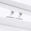 Sterling Silver Drop Earrings With Electroplated Finish Geometric Fairy Style Ear Studs For Women And Men