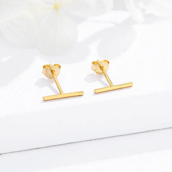 Sterling Silver Drop Earrings With Electroplated Finish Geometric Fairy Style Ear Studs For Women And Men