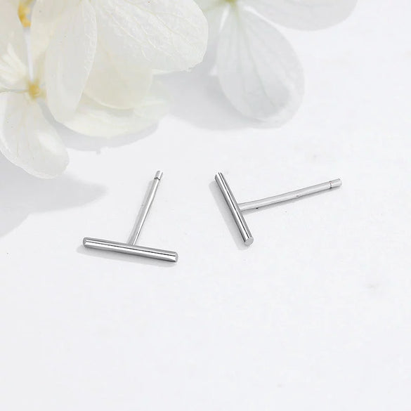 Sterling Silver Drop Earrings With Electroplated Finish Geometric Fairy Style Ear Studs For Women And Men