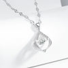 925 Sterling Silver Drop Shape Pendant Necklace With Micro Inlaid Full Diamond Beating Heart Design Electroplated Fashion Jewelry