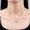 925 Sterling Silver Drop Shape Pendant Necklace With Micro Inlaid Full Diamond Beating Heart Design Electroplated Fashion Jewelry