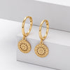 Sterling Silver Ear Buckle Wheel Design Electroplated Women's Earrings