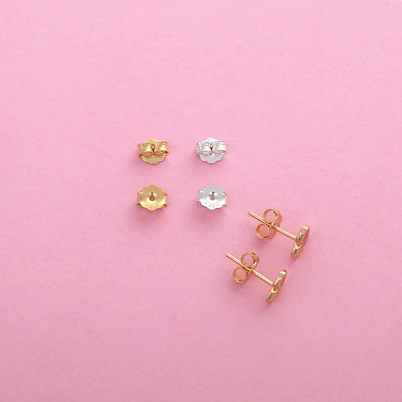 Sterling Silver 925 Ear Cap Ear Plug Ear Buckle Earrings Accessories 14K Gold Electroplated