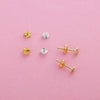 Sterling Silver 925 Ear Cap Ear Plug Ear Buckle Earrings Accessories 14K Gold Electroplated