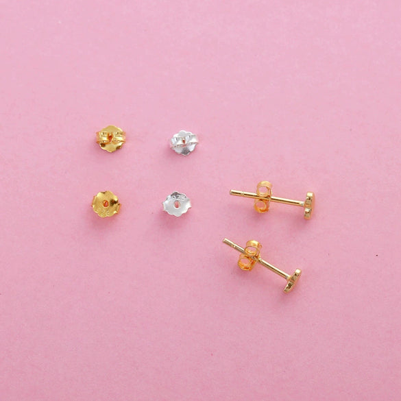 Sterling Silver 925 Ear Cap Ear Plug Ear Buckle Earrings Accessories 14K Gold Electroplated