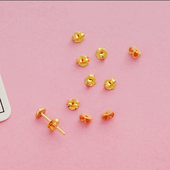 Sterling Silver 925 Ear Cap Ear Plug Ear Buckle Earrings Accessories 14K Gold Electroplated