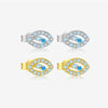 Sterling Silver 925 Earrings Electroplated Platinum 18K Gold Devil's Eye Minimalist Women's Ear Accessories