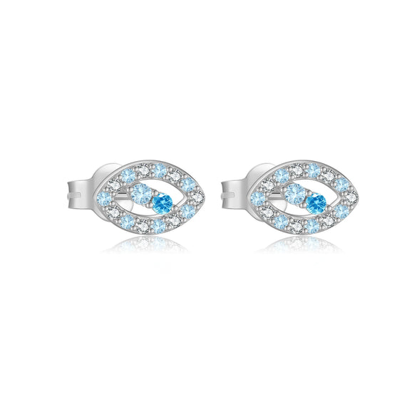 Sterling Silver 925 Earrings Electroplated Platinum 18K Gold Devil's Eye Minimalist Women's Ear Accessories