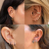 Sterling Silver 925 Earrings Goldplated Rose Gold Rhodium Electroplated Geometric Style Jewelry Batch