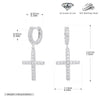 Sterling Silver Earrings With Cross Micro Inlaid Zircon Letter And Number Pattern For Women