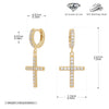 Sterling Silver Earrings With Cross Micro Inlaid Zircon Letter And Number Pattern For Women