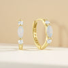 925 Sterling Silver Earrings With Natural Opal And Microencrusted Zircon Seiko Crafted