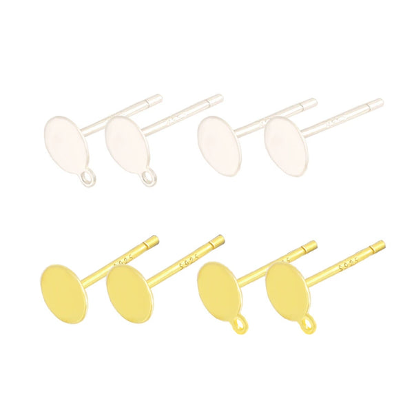 Sterling Silver Earrings With Pendant 18K Gold Plated Diy Silver Accessories