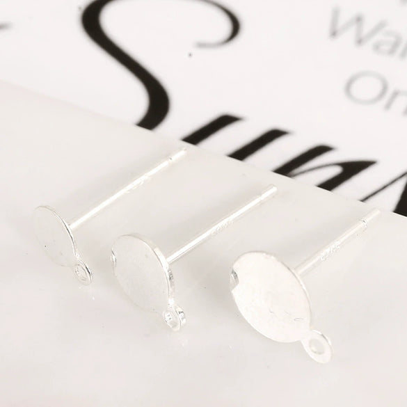 Sterling Silver Earrings With Pendant 18K Gold Plated Diy Silver Accessories