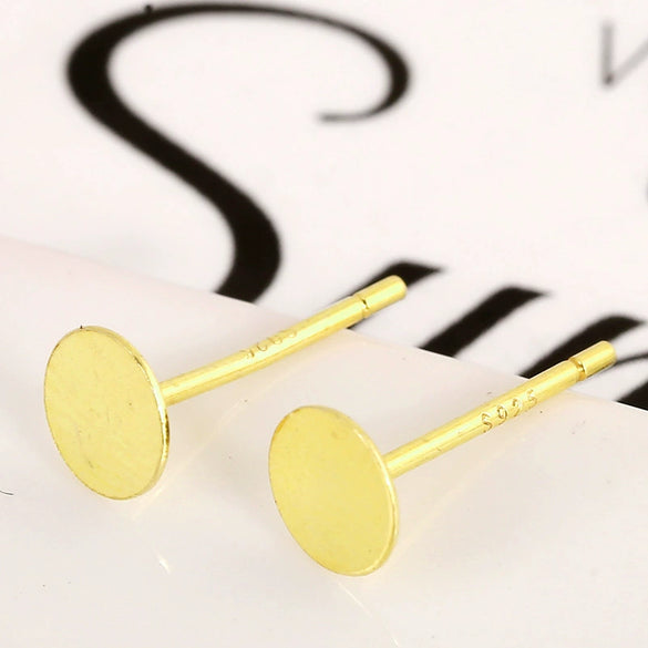 Sterling Silver Earrings With Pendant 18K Gold Plated Diy Silver Accessories