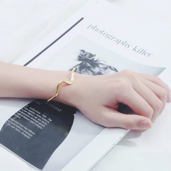 925 Sterling Silver Electroplated Couple Bracelet Minimal Fashion Matching Bracelet Jewelry