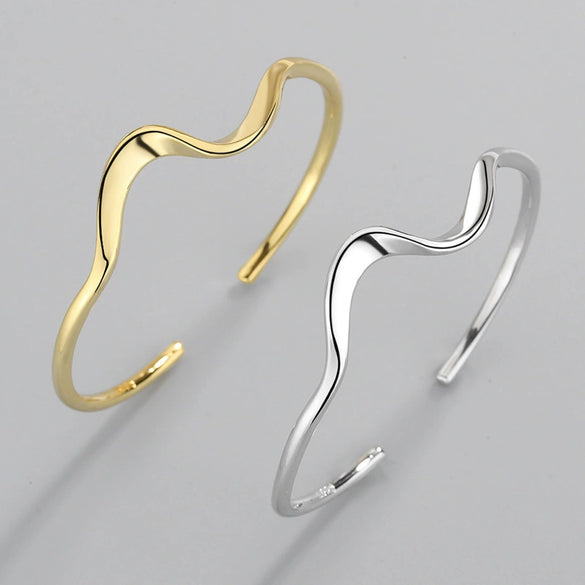 925 Sterling Silver Electroplated Couple Bracelet Minimal Fashion Matching Bracelet Jewelry