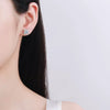 925 Sterling Silver Electroplated Geometric Flower Earrings With Four Claw Micro Inlaid Special Shaped Stone Design