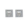 925 Sterling Silver Electroplated Geometric Flower Earrings With Four Claw Micro Inlaid Special Shaped Stone Design