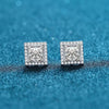 925 Sterling Silver Electroplated Geometric Flower Earrings With Four Claw Micro Inlaid Special Shaped Stone Design