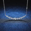 Sterling Silver Elegant Lady Streetwear Inlay U Shape Moissanite Pendant Necklace