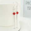 Sterling Silver Elegant Long Tassel Ear Line Earrings With Star Pattern For Women Slimming Style