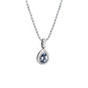 Sterling Silver Elegant Simple Style Water Droplets Plating Inlay Gem Zircon Pendant Necklace