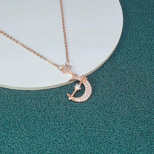 925 Sterling Silver Elegant Star Pendant Necklace With O Chain Electroplated Natural Style Clavicle Chain For Women