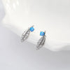 925 Sterling Silver Feather Earrings Inlaid Zircon Light Luxury Natural Design For Women
