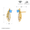 925 Sterling Silver Feather Earrings Inlaid Zircon Light Luxury Natural Design For Women