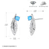 925 Sterling Silver Feather Earrings Inlaid Zircon Light Luxury Natural Design For Women
