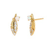 925 Sterling Silver Feather Earrings Inlaid Zircon Light Luxury Natural Design For Women