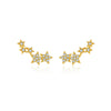 925 Sterling Silver Fivepointed Star Ear Studs For Women With Electroplating In Cold And Simple Style