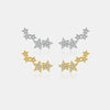 925 Sterling Silver Fivepointed Star Ear Studs For Women With Electroplating In Cold And Simple Style