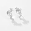 925 Sterling Silver Fivepointed Star Ear Studs For Women With Electroplating In Cold And Simple Style