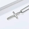 925 Sterling Silver Flat Cross Pendant Necklace Geometric Electroplated Cross Chain Light Luxury Cold Style Unisex Necklace