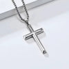 925 Sterling Silver Flat Cross Pendant Necklace Geometric Electroplated Cross Chain Light Luxury Cold Style Unisex Necklace