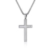 925 Sterling Silver Flat Cross Pendant Necklace Geometric Electroplated Cross Chain Light Luxury Cold Style Unisex Necklace