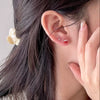 925 Sterling Silver Flower Earrings With Electroplating Simple Elegant Style