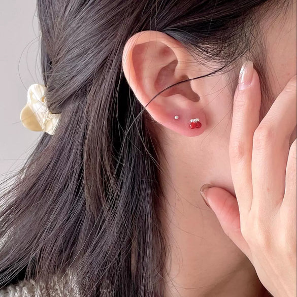 925 Sterling Silver Flower Earrings With Electroplating Simple Elegant Style