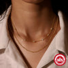 Sterling Silver Flower Geometric Electroplated Collarbone Necklace