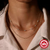 Sterling Silver Flower Geometric Electroplated Collarbone Necklace