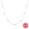 Sterling Silver Flower Geometric Electroplated Collarbone Necklace