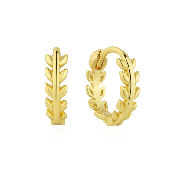 925 Sterling Silver Flower Pattern Fashion Exquisite Single Earrings With Leaves And Plain Ring Ear Buckle Seiko Crafted