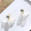 925 Sterling Silver Flower Petal Earrings Simple Electroplated Floral Drop Earrings For Women
