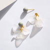925 Sterling Silver Flower Petal Earrings Simple Electroplated Floral Drop Earrings For Women