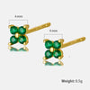 Sterling Silver Flower Stud Earrings With Zircon Inlay Geometric Pattern Electroplated