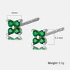 Sterling Silver Flower Stud Earrings With Zircon Inlay Geometric Pattern Electroplated
