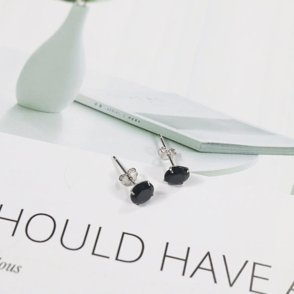 Sterling Silver Four Claw Diamond Zircon Stud Earrings With Geometric Design Sweet Jewelry For Women And Men Wholesale