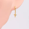 Sterling Silver Four Corner Star Niche Style Earrings